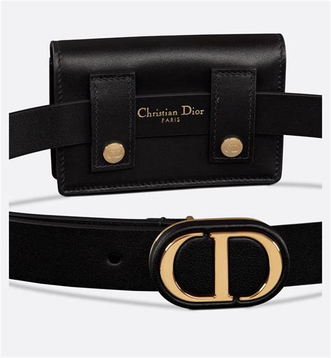 Dior Bobby Belt with Removable Pouch Black Smooth 